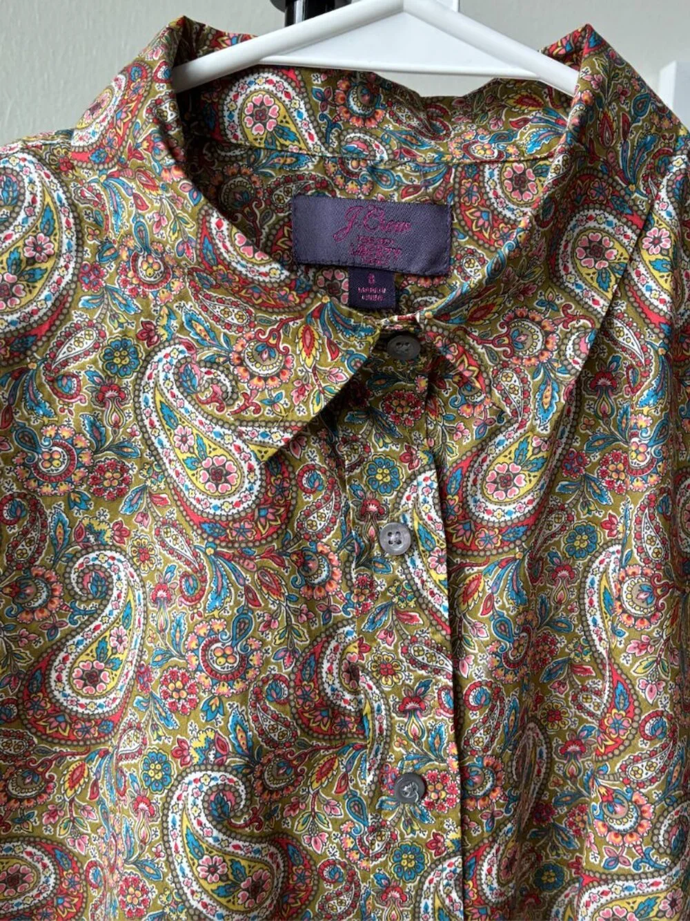 J. Crew Slim Perfect Shirt in Liberty Lee Manor Paisley - Size 8